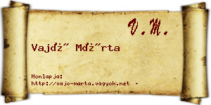 Vajó Márta névjegykártya